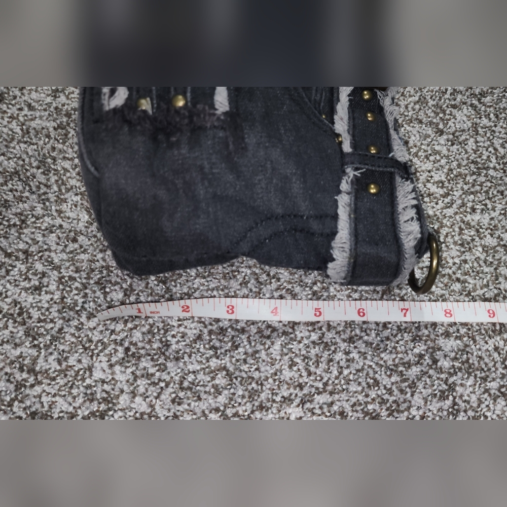 Black Denim Shoulder Bag 2 Straps New - Picture 10 of 10